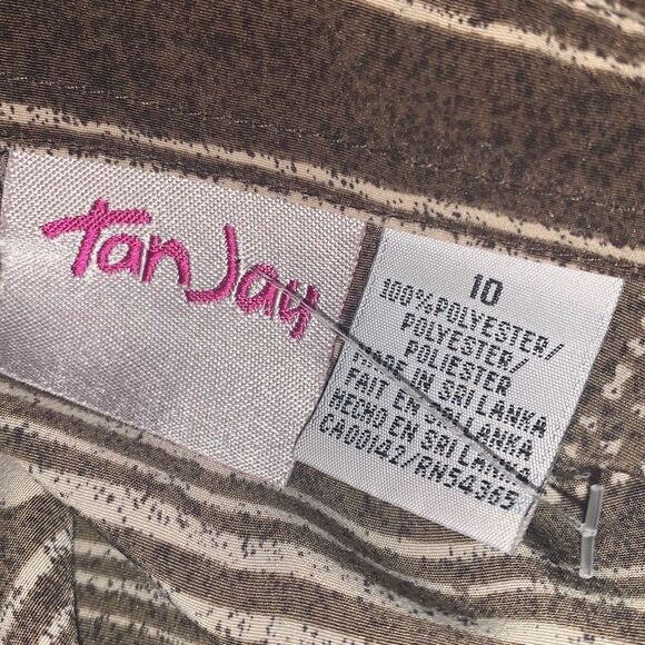 Vintage TanJay Brown Aztec Tribal Button Down Womens Top sz 10 - Picture 10 of 10